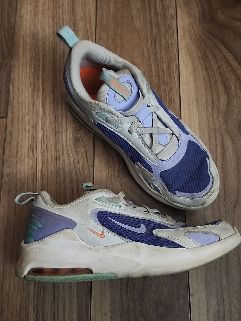 Nike Sneakers in Navy, Lavender & Cream with Orange Accent